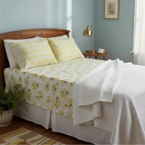 Vintage 70's ‘Mix & Match’ Floral Double Sheet & Pillow Case Set